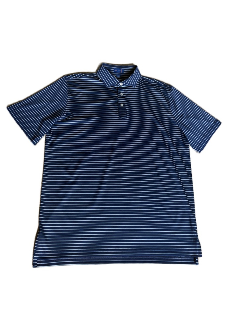 Stitch polo short sleeve shirt Bleeker Stripe M/L Navy Blue - Picture 4 of 13